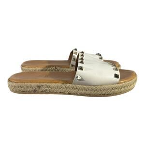 Giulia Palai Women Shoes sandals White Studded Slide Wedge Size 8 SKU 11299